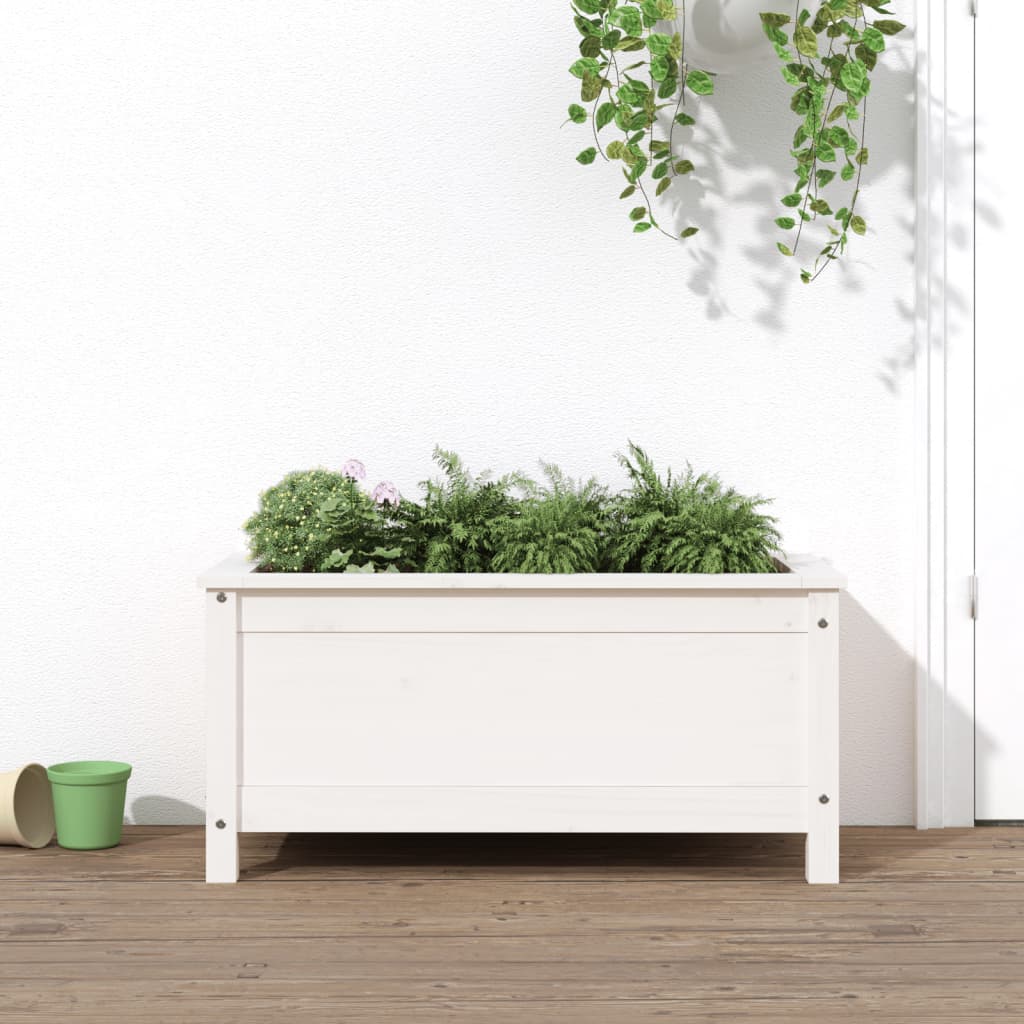 Jardinière en pin blanc massif 82,5x40x39 cm v9980 Vetonek