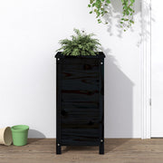 Jardinera madera maciza de pino negro 40x40x78 cm v0191 Vetonek