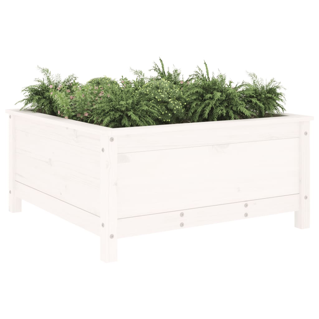 Jardinière en pin blanc massif 82,5x82,5x39 cm v0344 - Vetonek