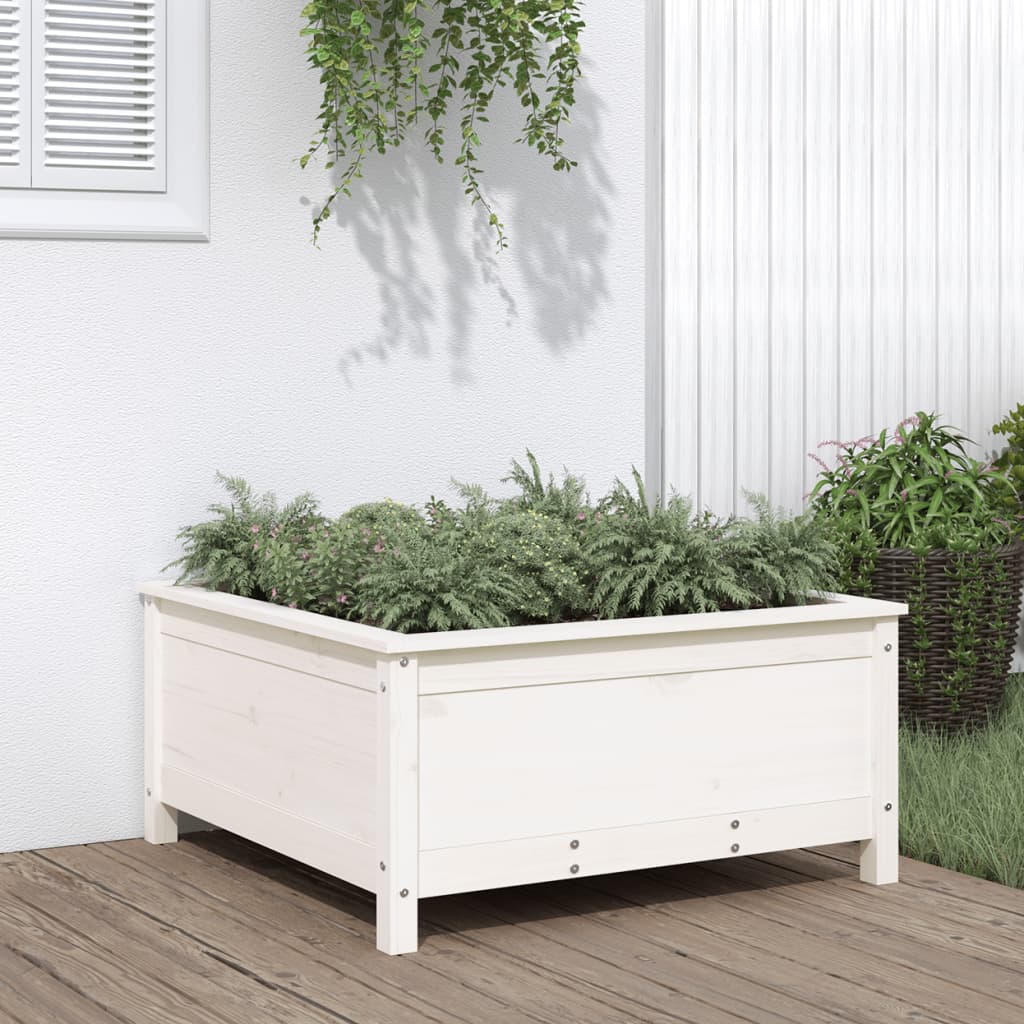 Jardinière en pin blanc massif 82,5x82,5x39 cm v0344 Vetonek