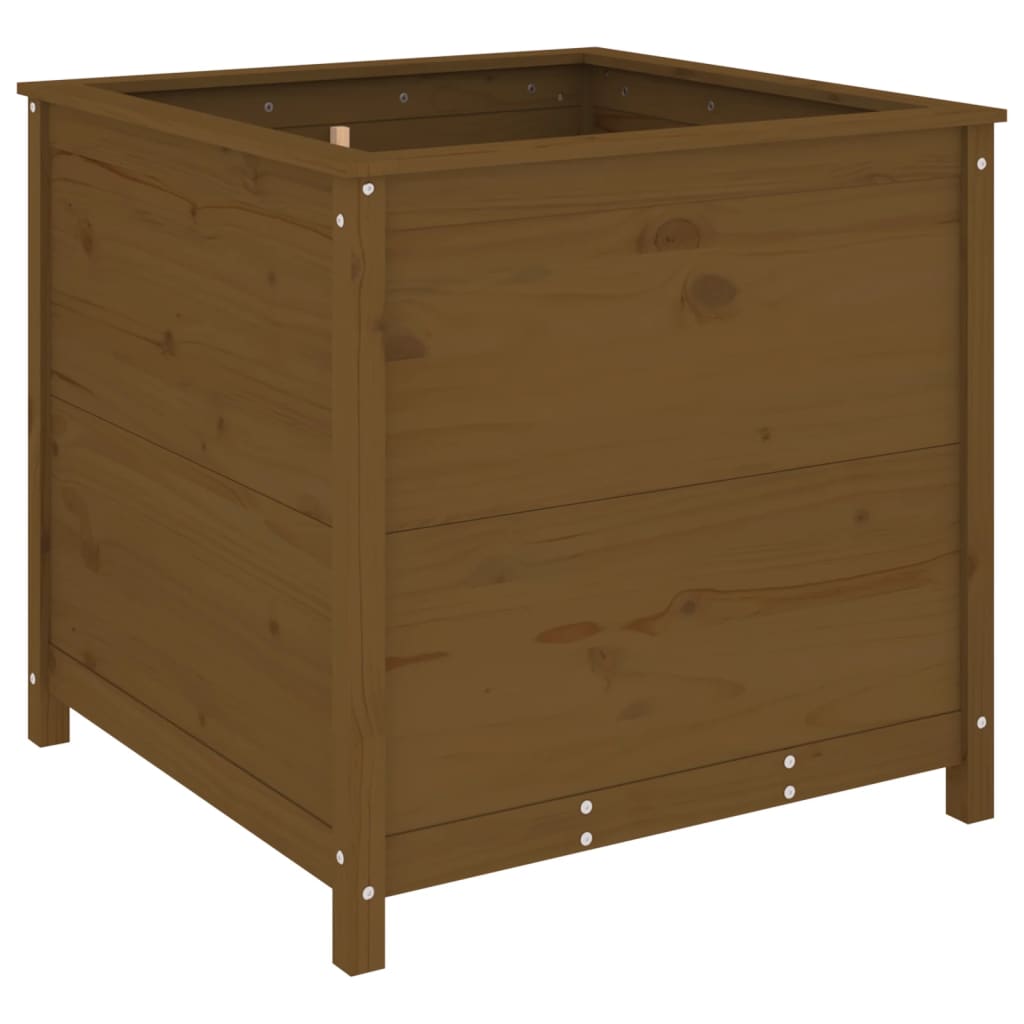 Vetonek Jardinera madera maciza de pino marrón miel 82,5x82,5x78 cm