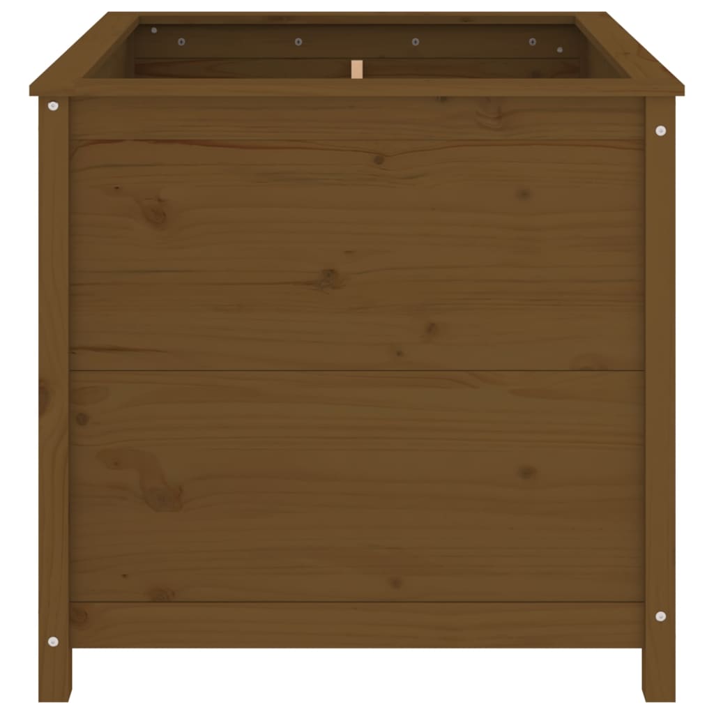 Jardinera madera maciza de pino marrón miel 82,5x82,5x78 cm v0429 - Vetonek