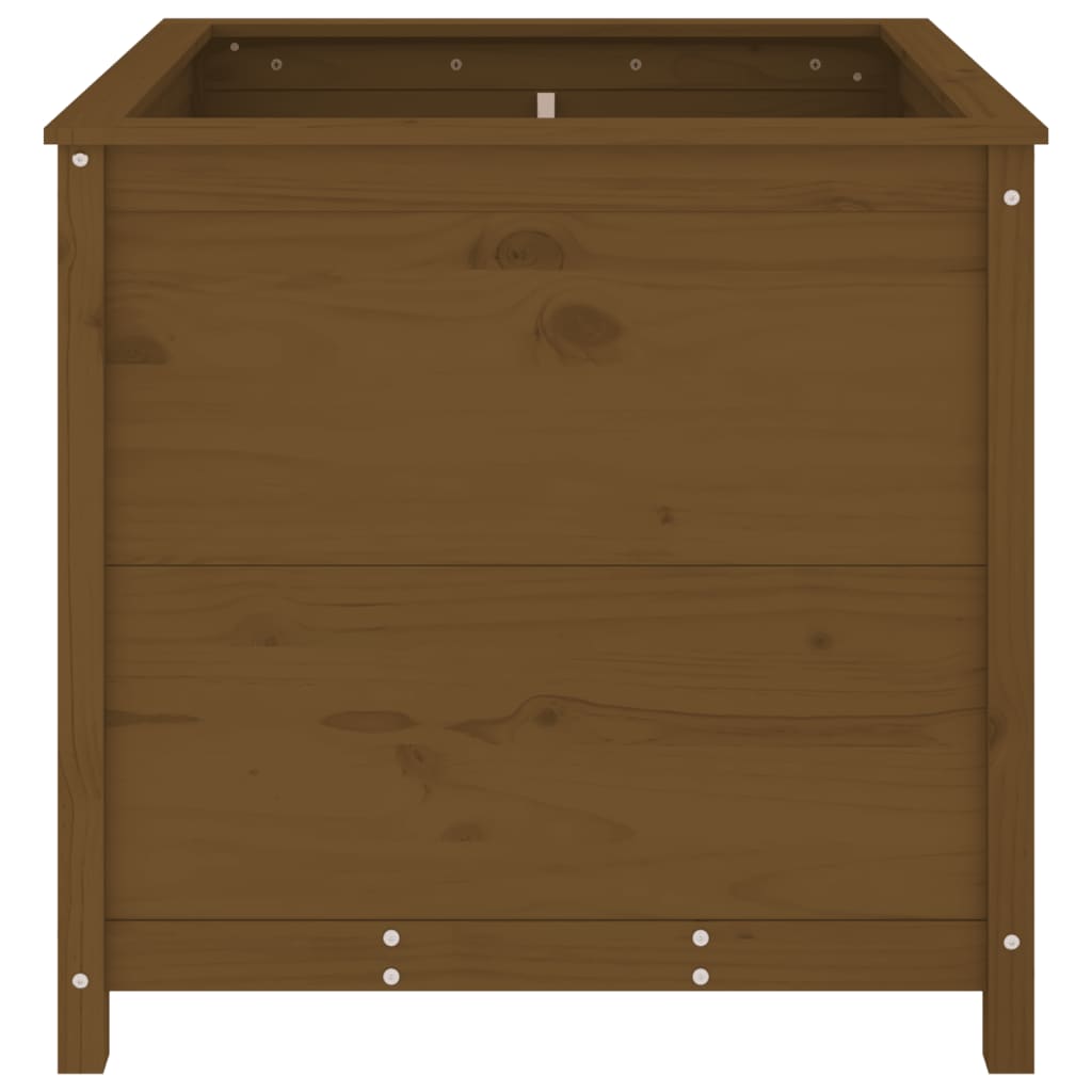 Jardinera madera maciza de pino marrón miel 82,5x82,5x78 cm v0429 - Vetonek