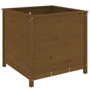 Jardinera madera maciza de pino marrón miel 82,5x82,5x78 cm v0429 - Vetonek