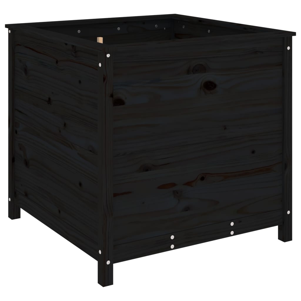 Vetonek Jardinera madera maciza de pino negro 82,5x82,5x78 cm