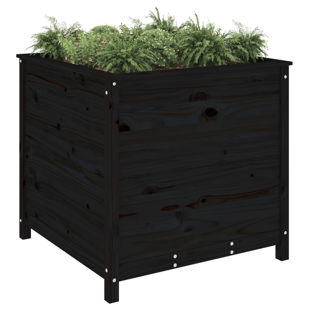 Jardinera madera maciza de pino negro 82,5x82,5x78 cm v0436 - Vetonek