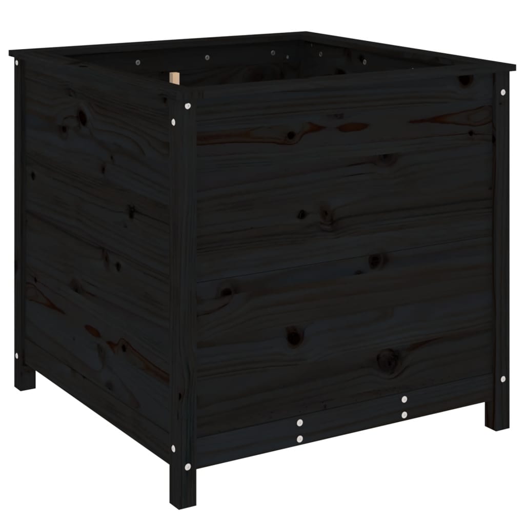 Jardinera madera maciza de pino negro 82,5x82,5x78 cm v0436 - Vetonek
