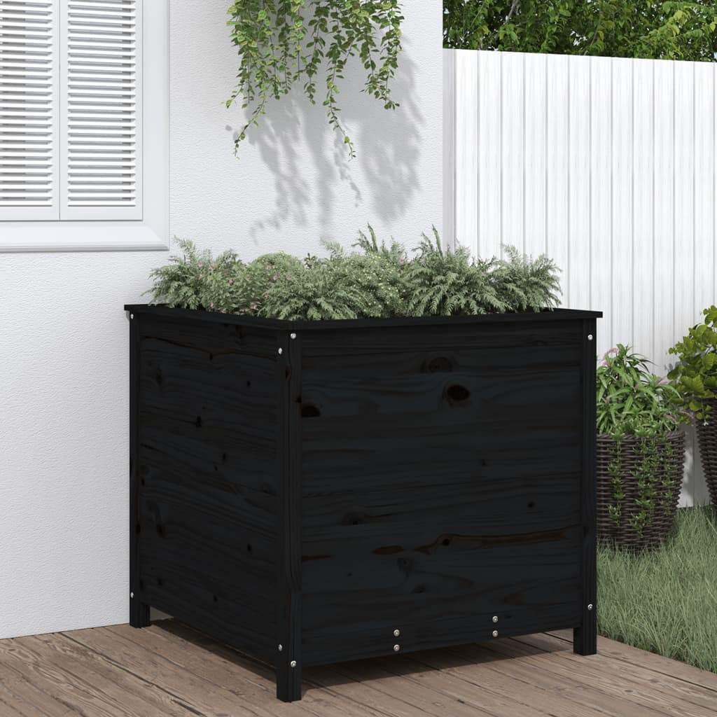 Jardinera madera maciza de pino negro 82,5x82,5x78 cm v0436 Vetonek