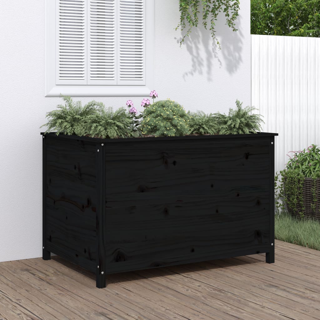 Lit de jardin surélevé en bois de pin noir 119,5x82,5x78 cm v0498 Vetonek