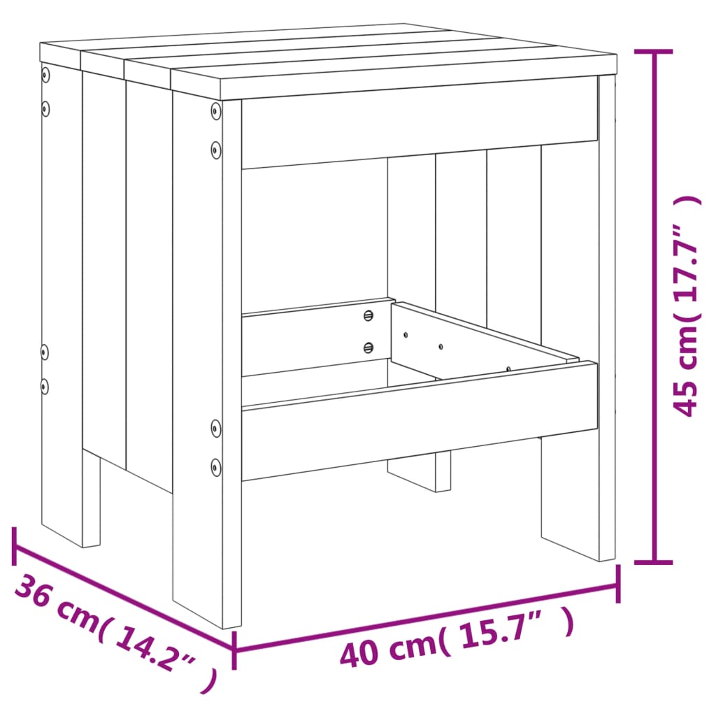 Gartenhocker 2 Einheiten Maciza Holzschwarzkiefer 40x36x45 cm