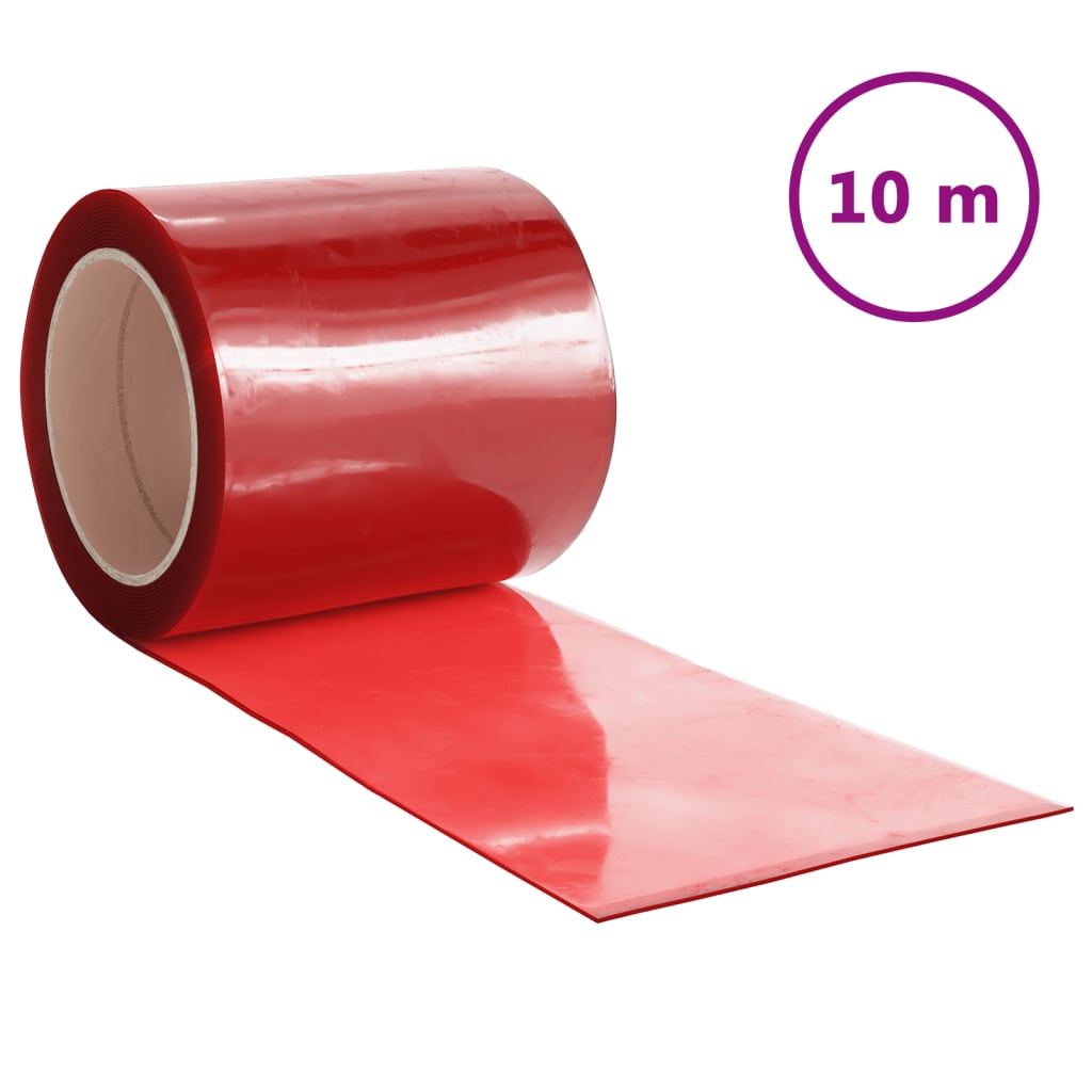 Tira de cortina para puertas PVC rojo 200x1,6 mm 10 m vidaXL