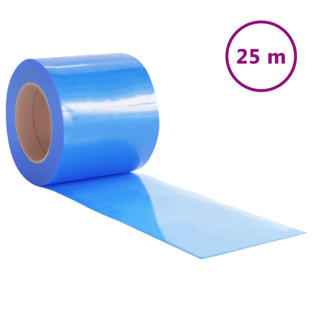 Tira de cortina para puertas PVC azul 200x1,6 mm 25 m vidaXL