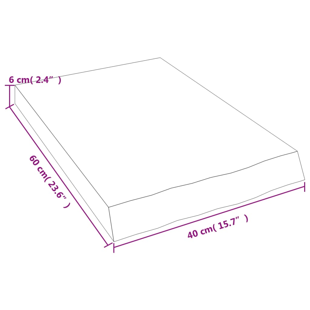 Estante pared madera roble tratada marrón claro 40x60x(2-6) cm