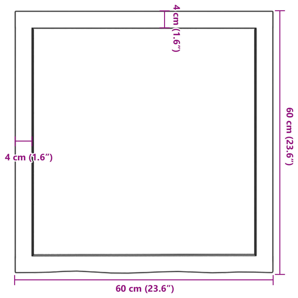 Estante pared madera roble tratada marrón claro 60x60x(2-4) cm