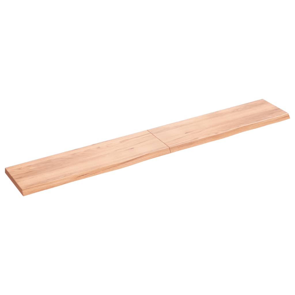 Estante pared madera roble tratada marrón claro 200x30x(2-4) cm vidaXL