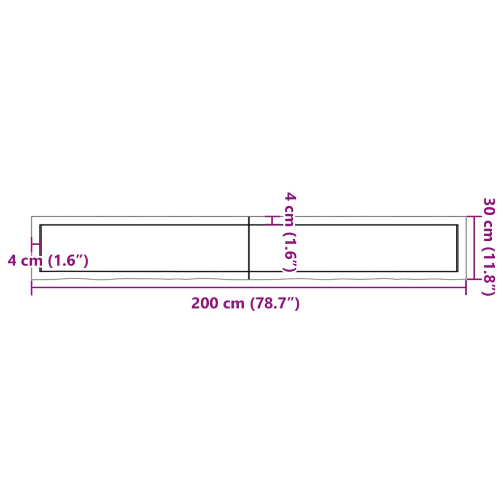 Estante pared madera roble tratada marrón claro 200x30x(2-4) cm vidaXL