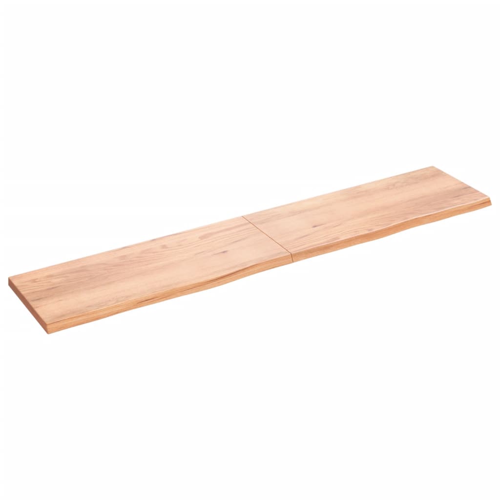 Estante pared madera roble tratada marrón claro 200x40x(2-4) cm vidaXL