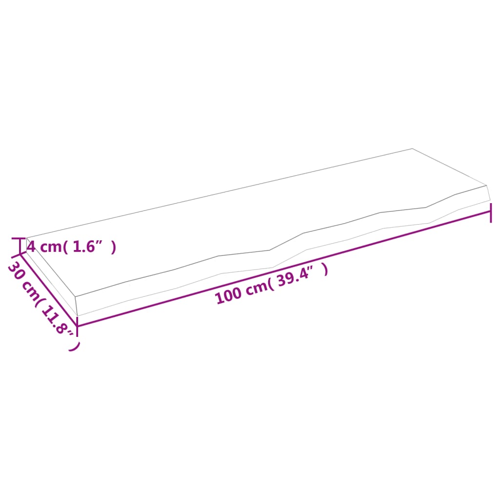 Estante pared madera roble tratada marrón oscuro 100x30x(2-4)cm vidaXL