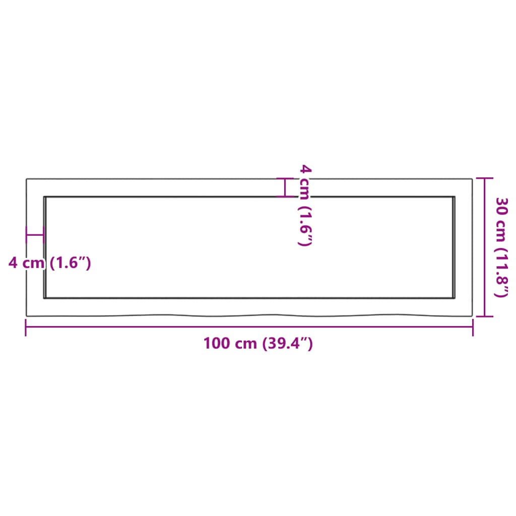 Estante pared madera roble tratada marrón oscuro 100x30x(2-4)cm vidaXL