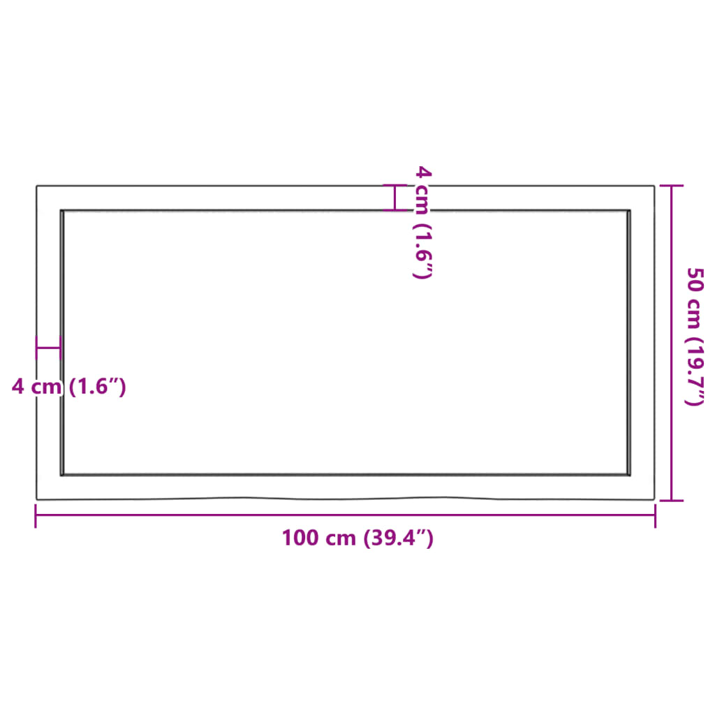 Estante pared madera roble tratada marrón oscuro 100x50x(2-6)cm