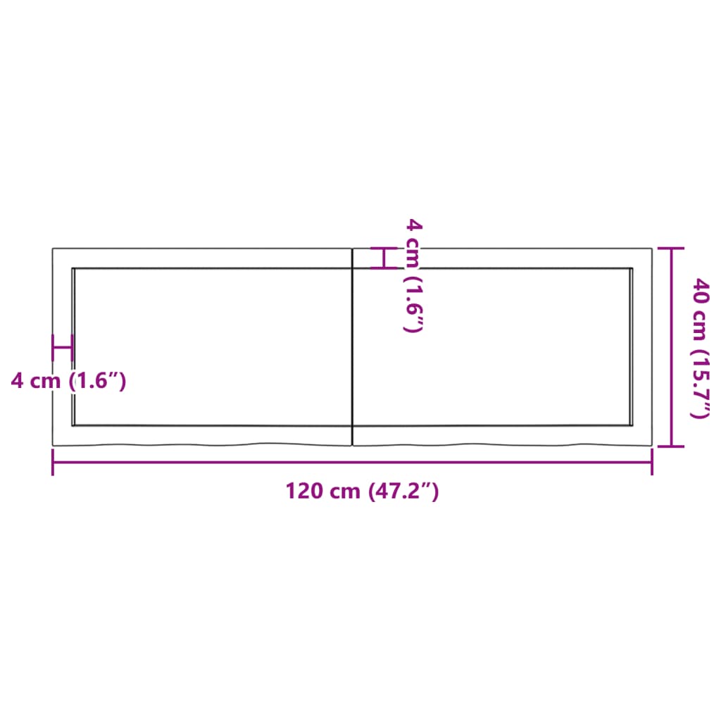 Estante pared madera roble tratada marrón oscuro 120x40x(2-6)cm vidaXL