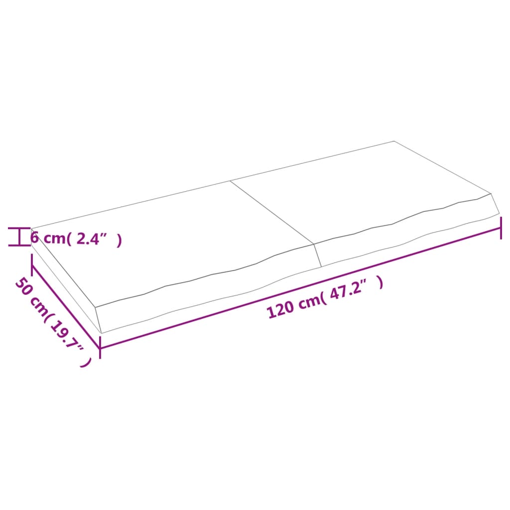 Estante pared madera roble tratada marrón oscuro 120x50x(2-6)cm vidaXL