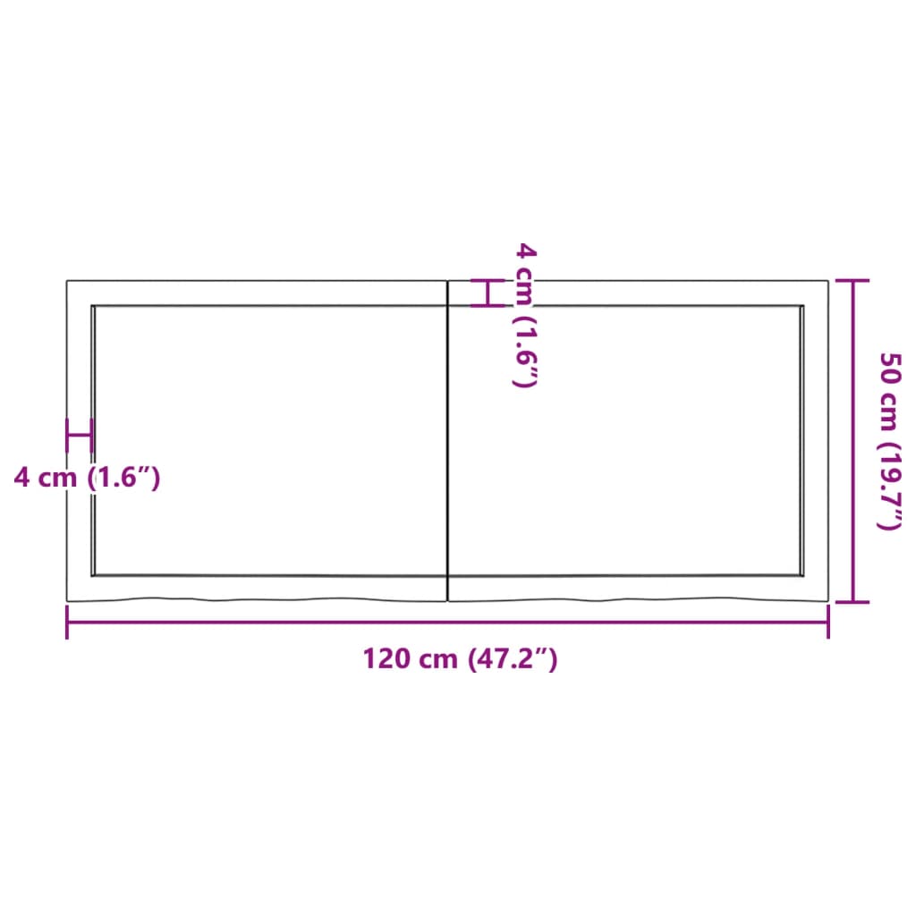 Estante pared madera roble tratada marrón oscuro 120x50x(2-6)cm vidaXL