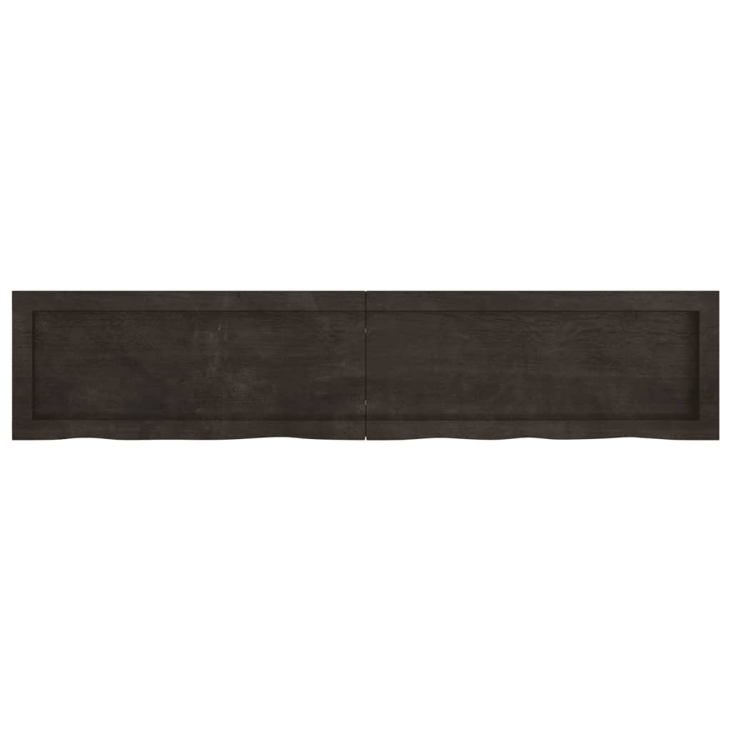 Estante pared madera roble tratada marrón oscuro 140x30x(2-4)cm vidaXL