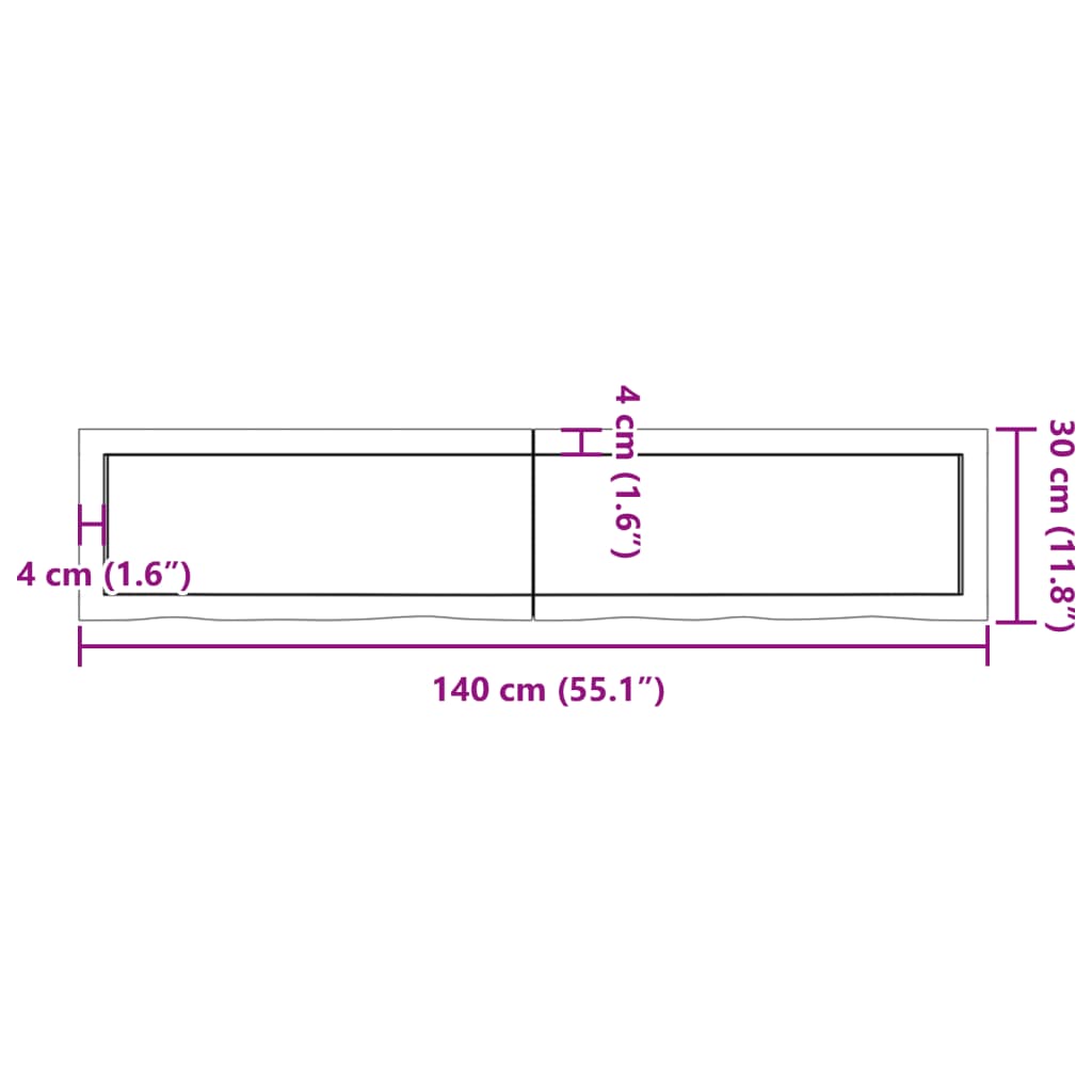 Estante pared madera roble tratada marrón oscuro 140x30x(2-4)cm vidaXL