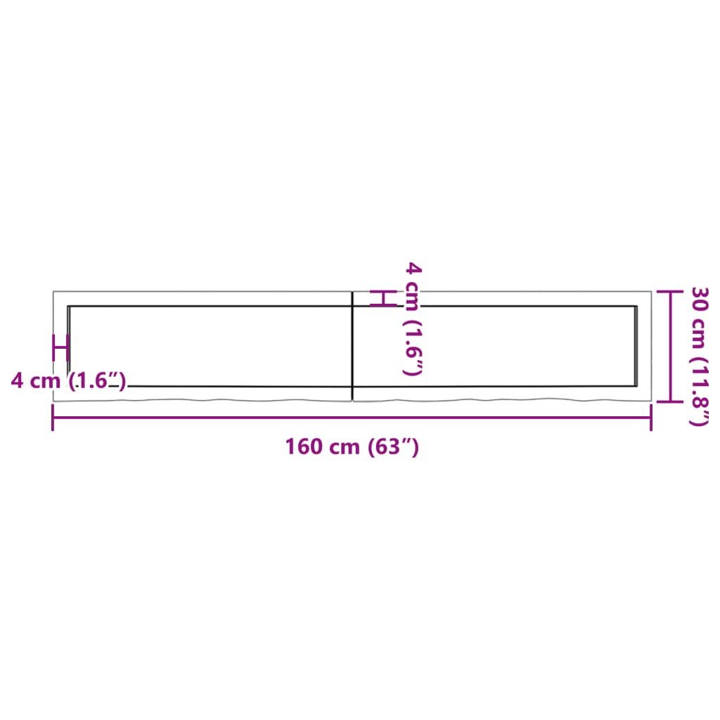 Estante pared madera roble tratada marrón oscuro 160x30x(2-6)cm vidaXL