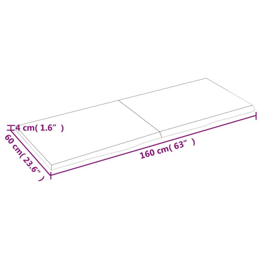 Estante pared madera roble tratada marrón oscuro 160x60x(2-4)cm vidaXL