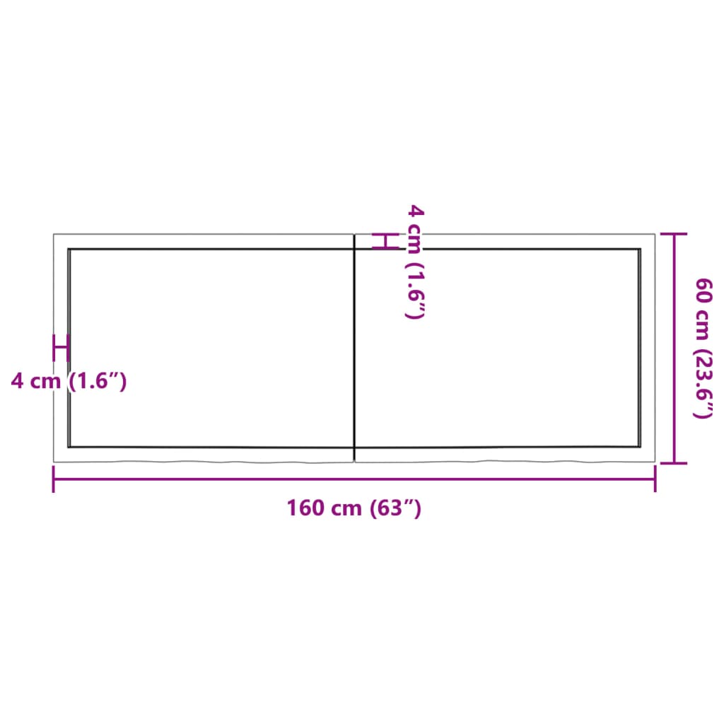 Estante pared madera roble tratada marrón oscuro 160x60x(2-4)cm vidaXL