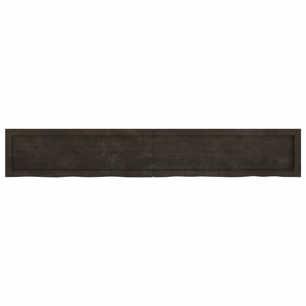 Estante pared madera roble tratada marrón oscuro 180x30x(2-4)cm vidaXL