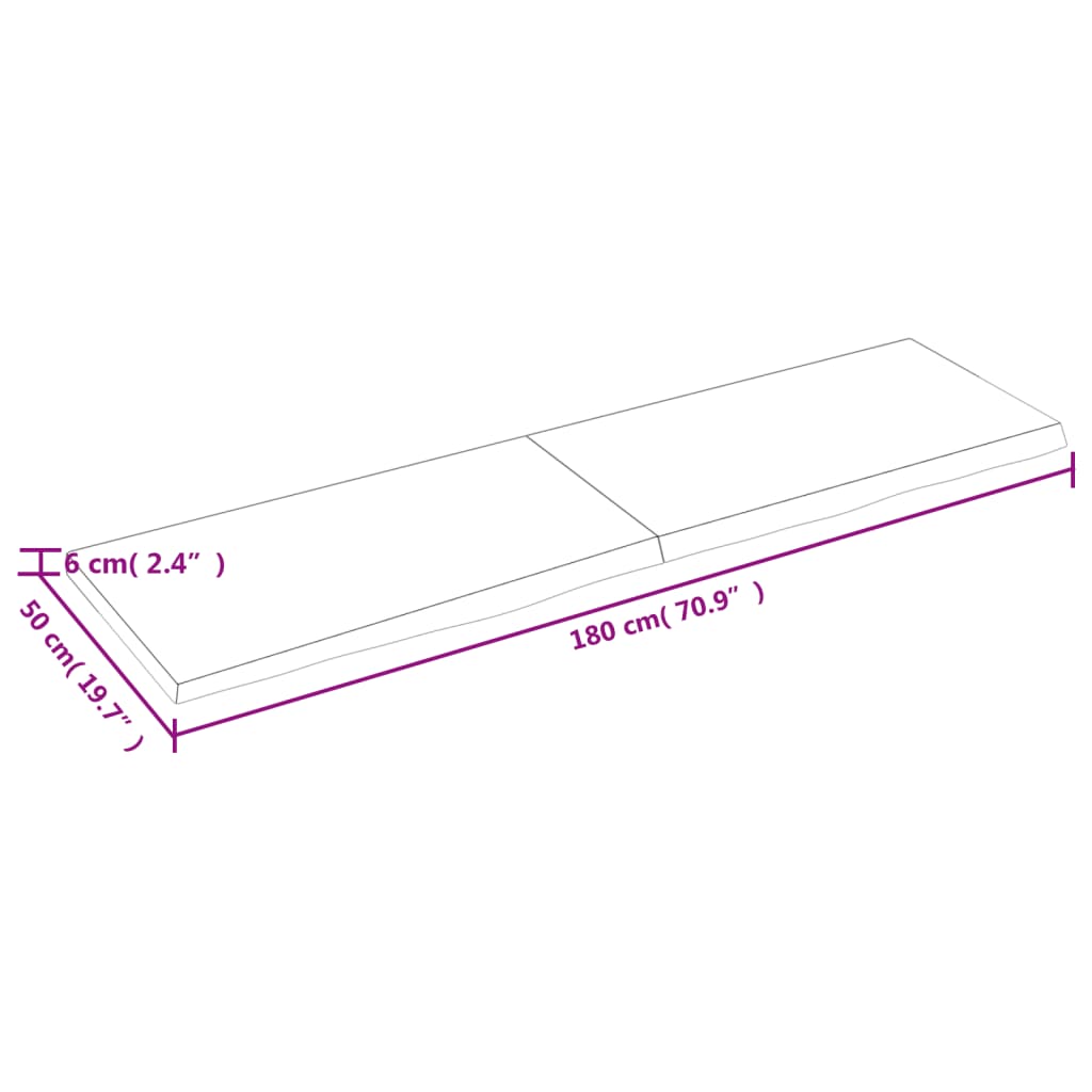 Estante pared madera roble tratada marrón oscuro 180x50x(2-6)cm vidaXL