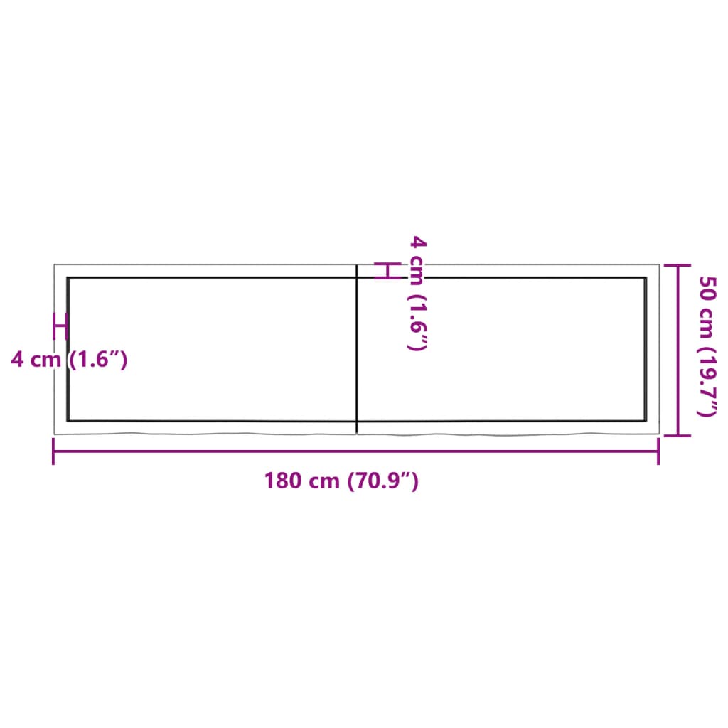 Estante pared madera roble tratada marrón oscuro 180x50x(2-6)cm vidaXL