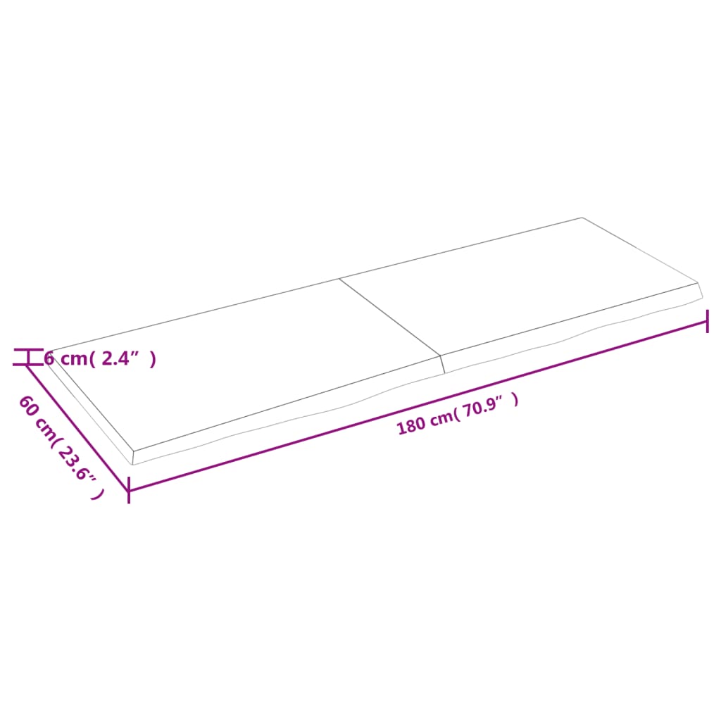 Estante pared madera roble tratada marrón oscuro 180x60x(2-6)cm vidaXL