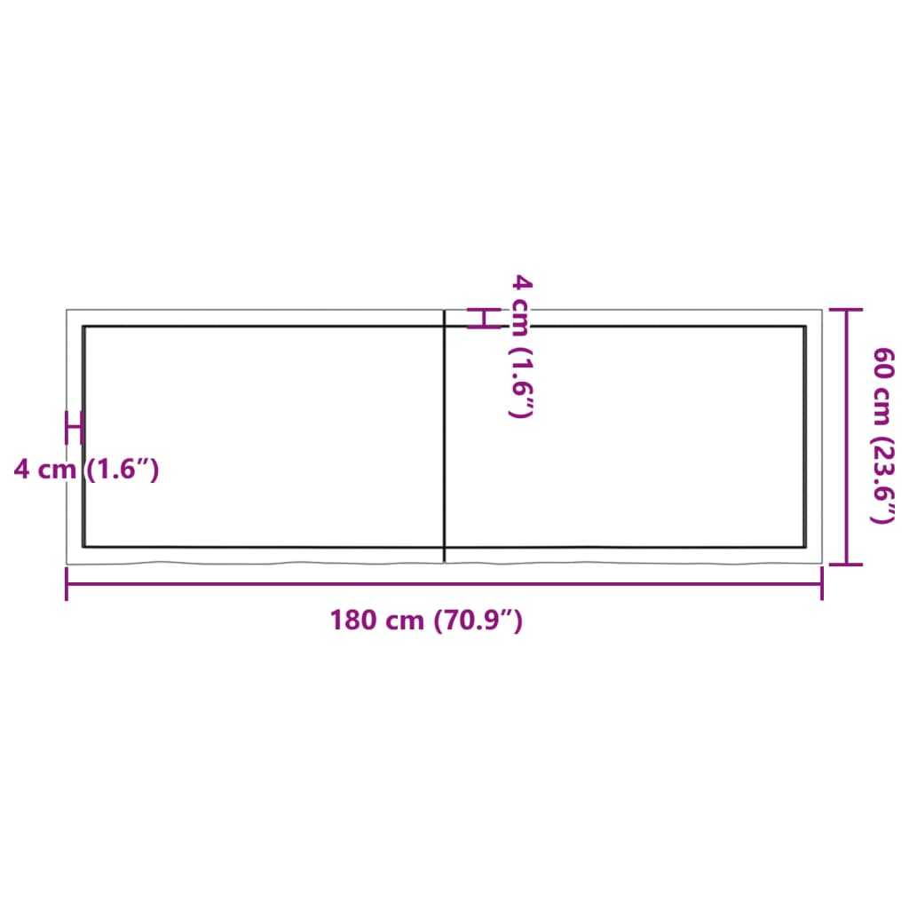 Estante pared madera roble tratada marrón oscuro 180x60x(2-6)cm vidaXL