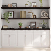 Prateleira de parede em madeira de carvalho tratada marrom escuro 200x50x(2-6)cm v5707 Vetonek