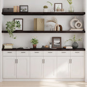 Prateleira de parede em madeira de carvalho tratada marrom escuro 220x30x(2-6)cm v5745 Vetonek