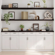 Prateleira de parede em madeira de carvalho tratada marrom escuro 220x40x(2-4)cm v5752 Vetonek