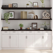 Prateleira de parede em madeira de carvalho tratada marrom escuro 220x50x(2-4)cm v5776 Vetonek