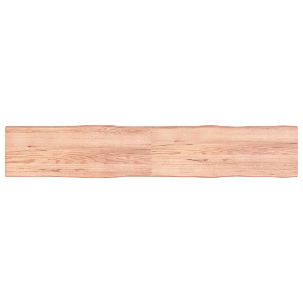 Tablero mesa madera tratada borde natural marrón 220x40x(2-4)cm vidaXL