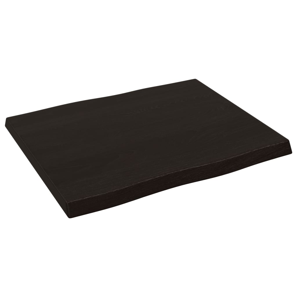 Tablero mesa madera tratada borde vivo marrón 60x50x(2-4) cm vidaXL