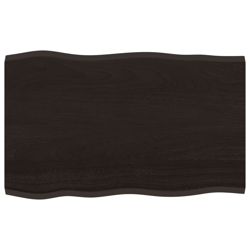 Tablero mesa madera tratada roble borde vivo marrón 80x50x2 cm vidaXL