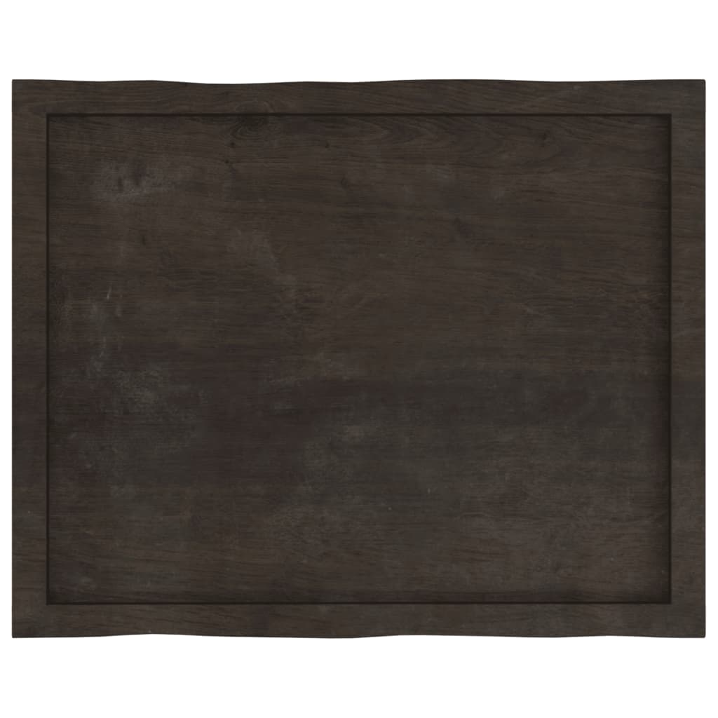 Tablero mesa madera tratada borde vivo marrón 80x60x(2-4) cm vidaXL