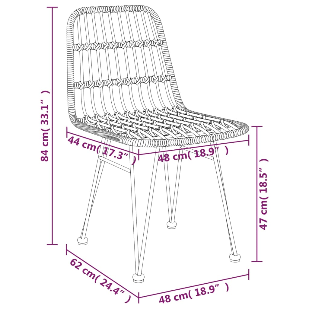 Juego de comedor de jardín 5 piezas ratán sintético negro vidaXL