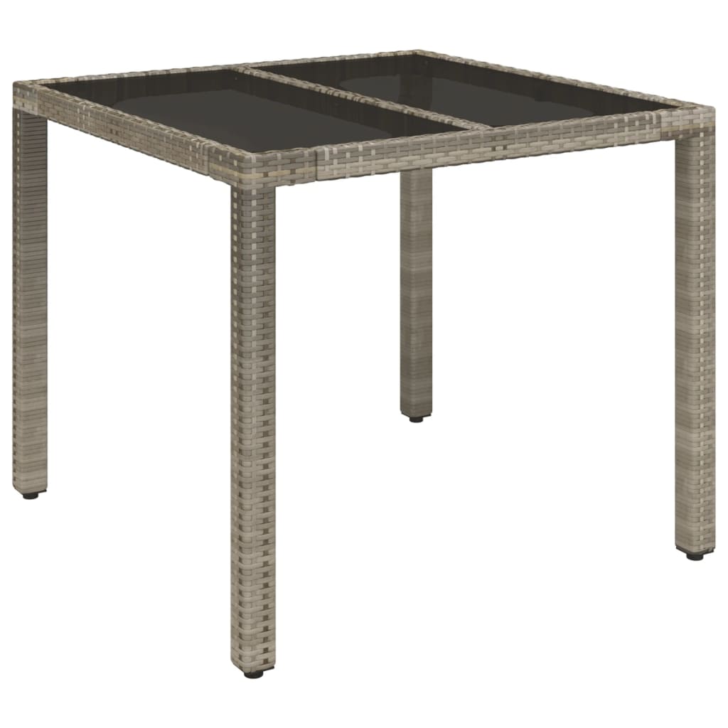 Set comedor de jardín 5 piezas con cojines ratán sintético gris vidaXL