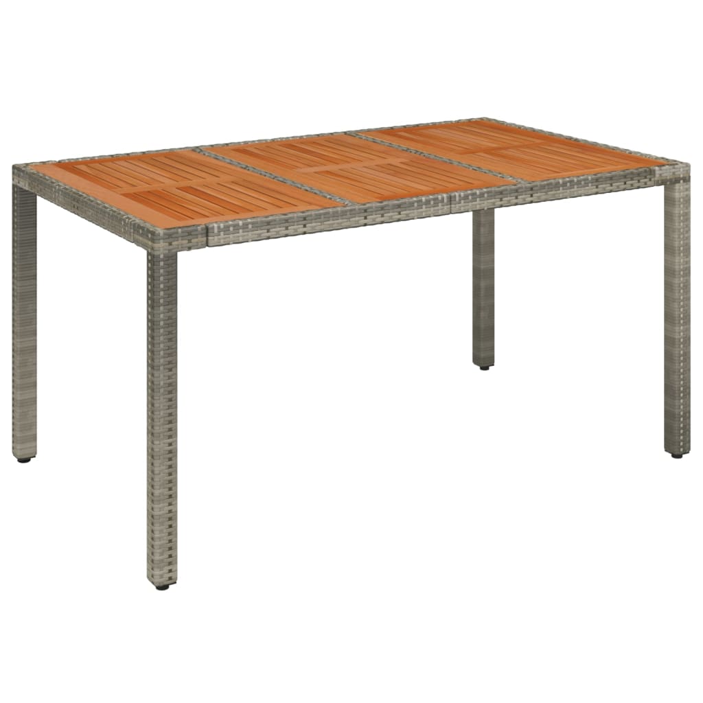 Set comedor jardín 7 pzas y cojines ratán sintético gris vidaXL