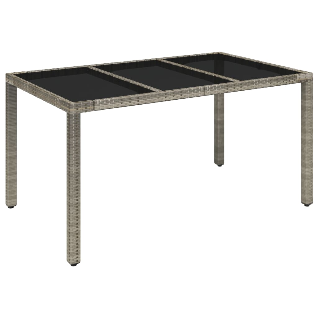 Set comedor jardín 7 pzas y cojines ratán sintético gris vidaXL