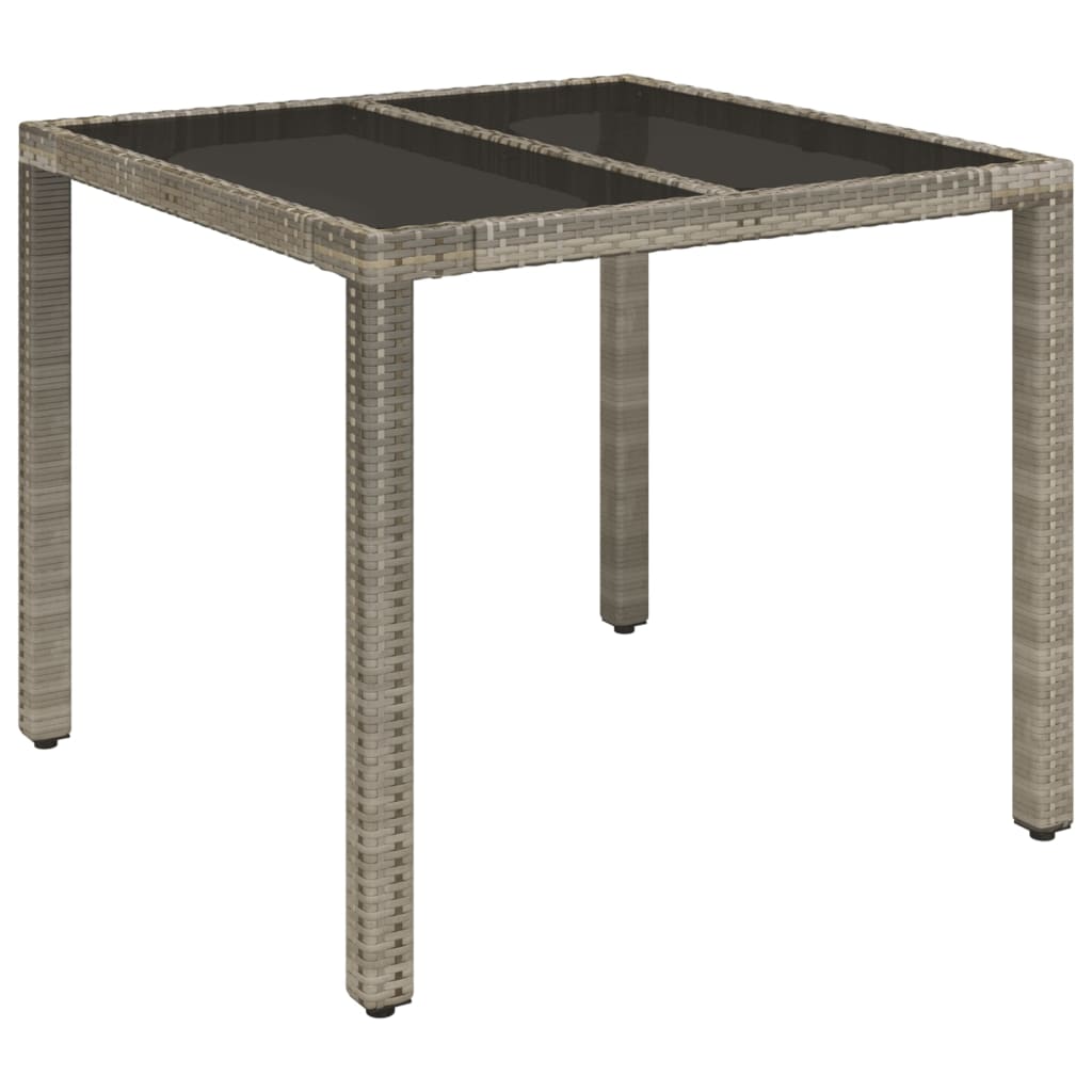 Set comedor de jardín 3 piezas con cojines ratán sintético gris vidaXL